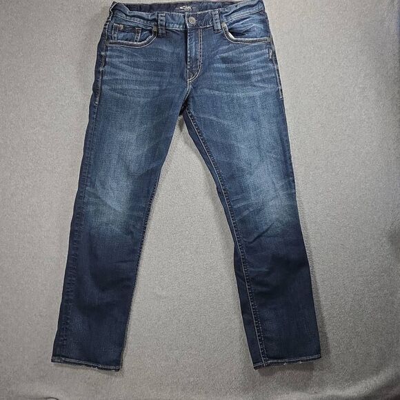 Silver Jeans Eddie 34x32 Taper Leg Relax Fit Distressed faded - Picture 1 of 12